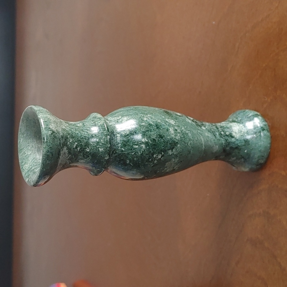Bud Vase Vintage Dark Green Marble.  Mid-century. 4.5 inch Tall